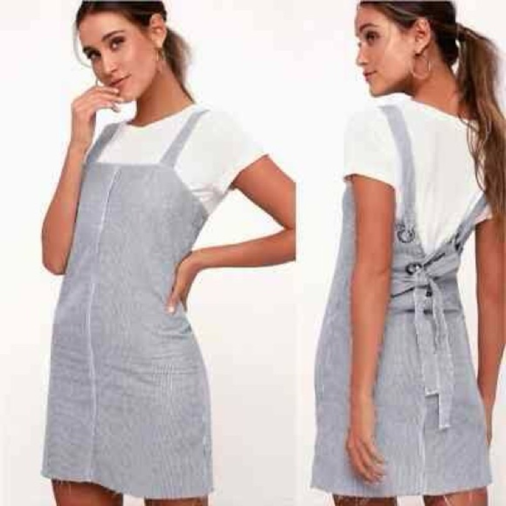 RVCA blue and white striped cotton dress